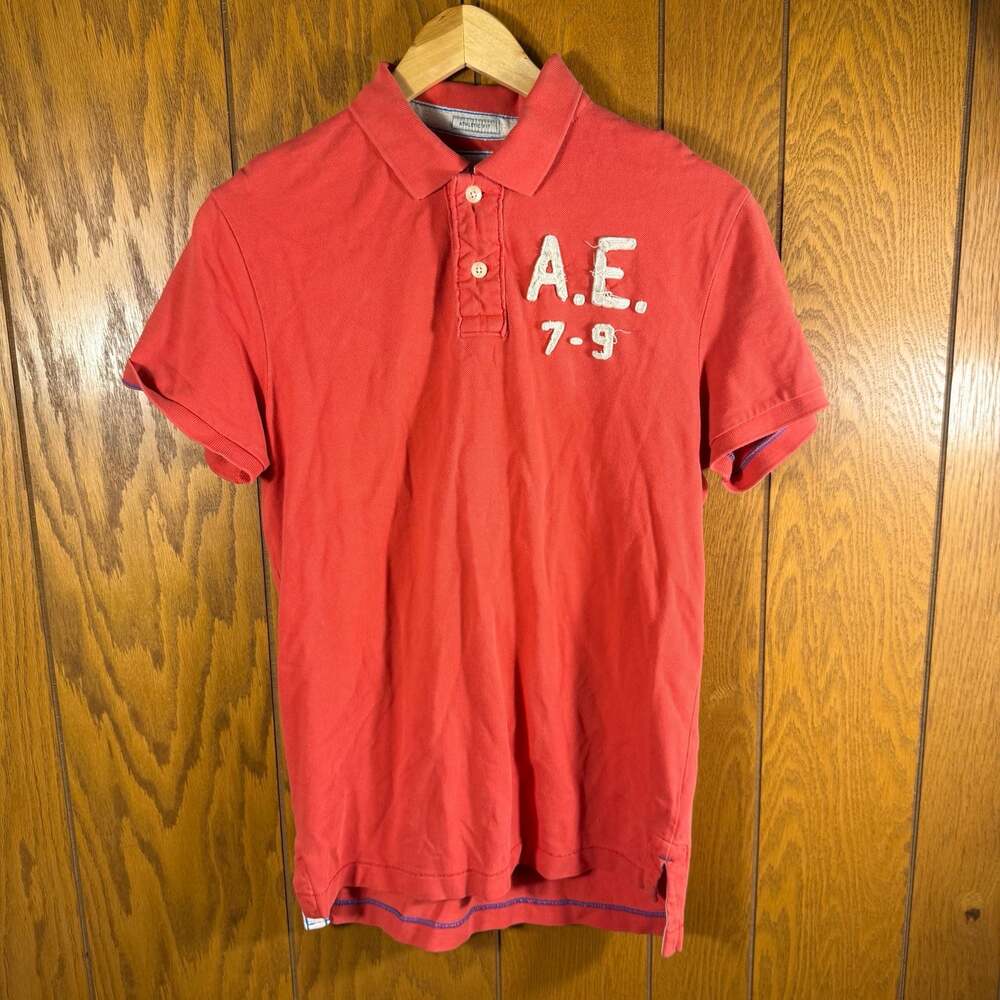 Y2K American Eagle Outfitters Athletic Fit Polo Shirt Red Size S/P